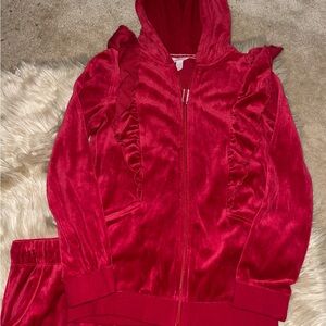 Red Velvet Hoodie and Pants Set